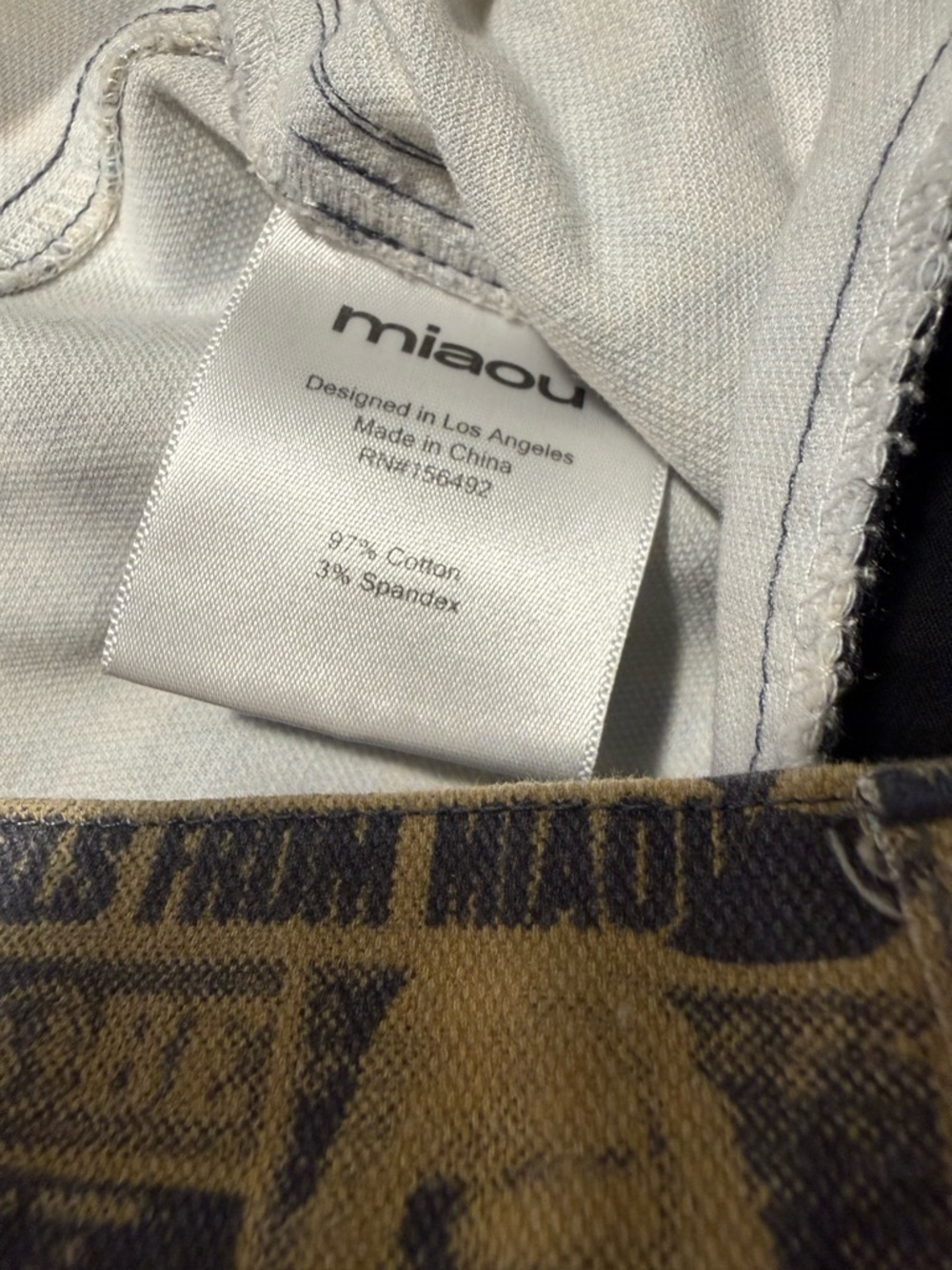 Miaou Fargo Pants Wanted Print XS Revolve Sold Out Graphic Barrel Leg High Rise - Picture 14 of 15